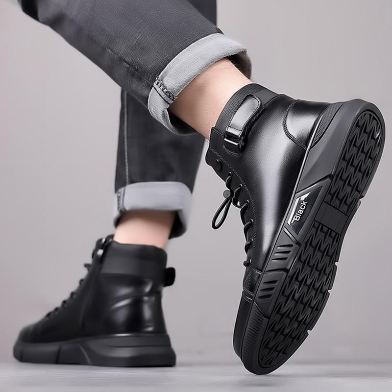 Pánské módní boty 2025 Podzim a zima Trendy ležérní bavlněné boty plus samet pro udržení tepla Britské vysoké pracovní boty 38-44