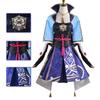 Costum Cosplay Kamisato Ayaka Genshin Impact Pentru Femei Cu Perucă Evantai Și Saboți