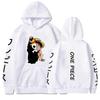 One Piece Luffy Printed Hooded Sweatshirt Mens Oversized Fleece-lined Casual Pullover Jacket