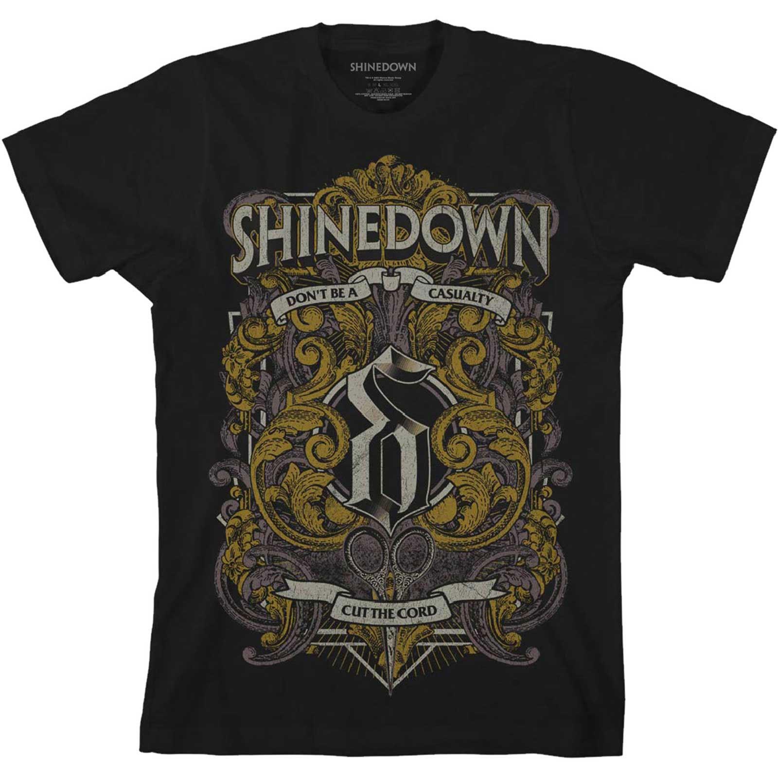 Men s Shinedown Ornamental Scissors T-shirt Large Black XL