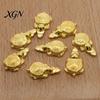 Positive Energy Charm Golden Turtle Feng Shui Ornament for Wealth And Prosperity, Metal Chinese Luck Handcrafted Brass with Faux Leather Sleeve,