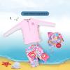 Kids' Long Sleeve Floral Split Swimsuit