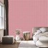 Geometric Rhombus Wallpaper Red, Coral and White 50x1000