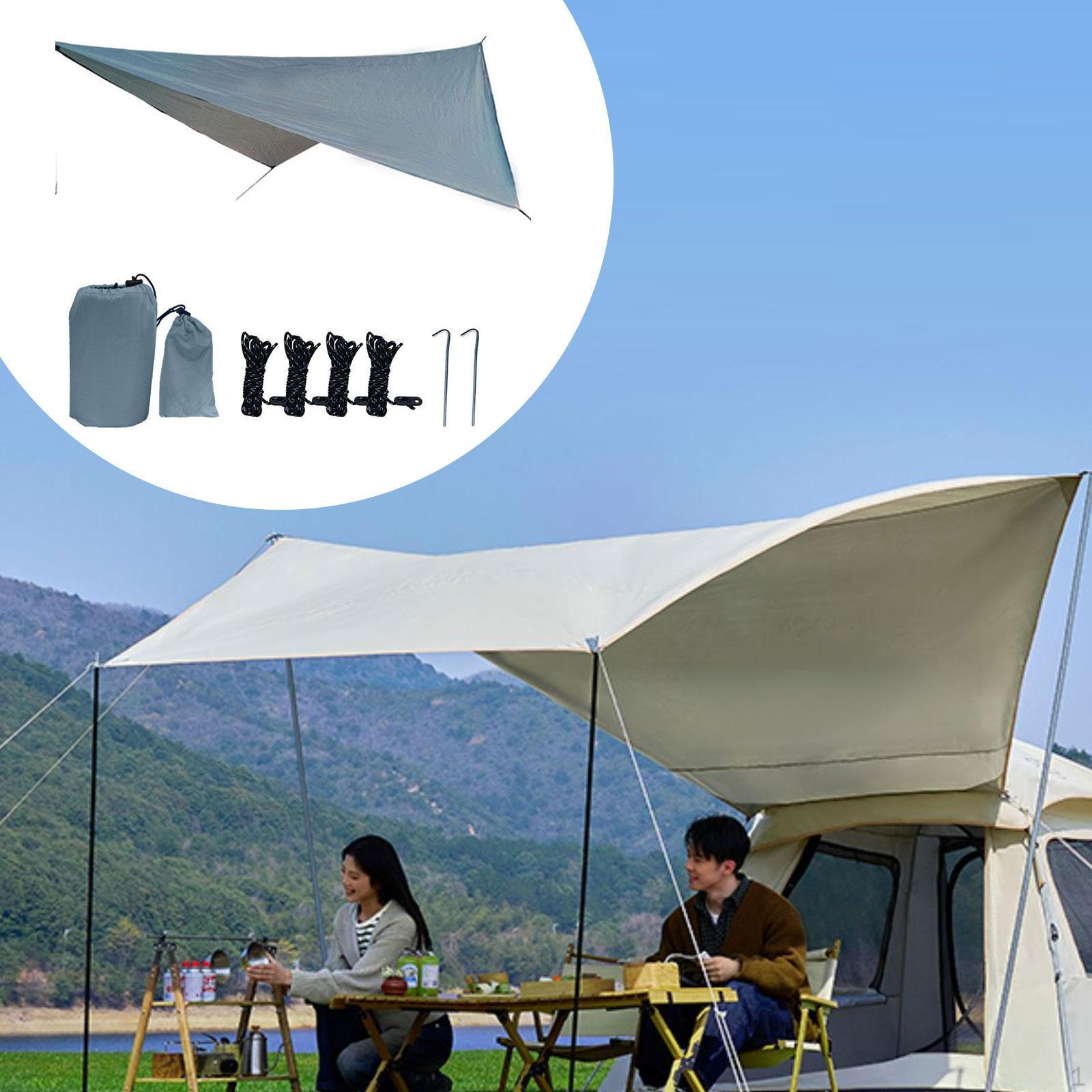 

Camping Tarp Awning for Garden And Outdoor Activities серый