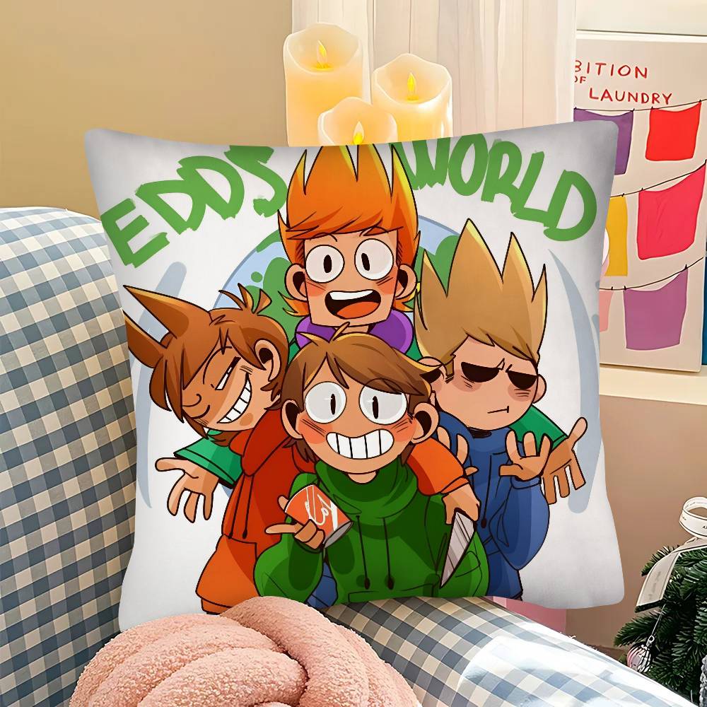 pc Cartoon Cute EEddsworlds Pillow Case Fashion Square Pillowcase Bedroom Sofa Room Ins Decoration Leisure
