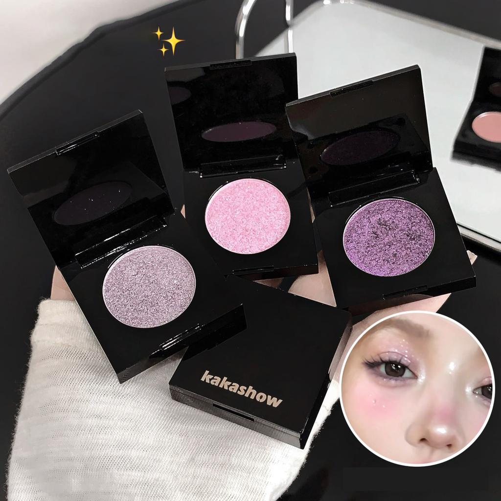 Matte Glitter Eyeshadow Palette Sparkling Mousse Shimmer Highlighter Eyes Pigments Purple Pearlescent Eyeshadow Makeup Cosmetics