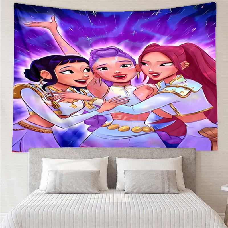 Kpop Hunter5 Tapestry for Bedroom Aesthetic Classroom Tapestries Wall Hanging for Living Room Dorm Office,Ideal Creative Gift