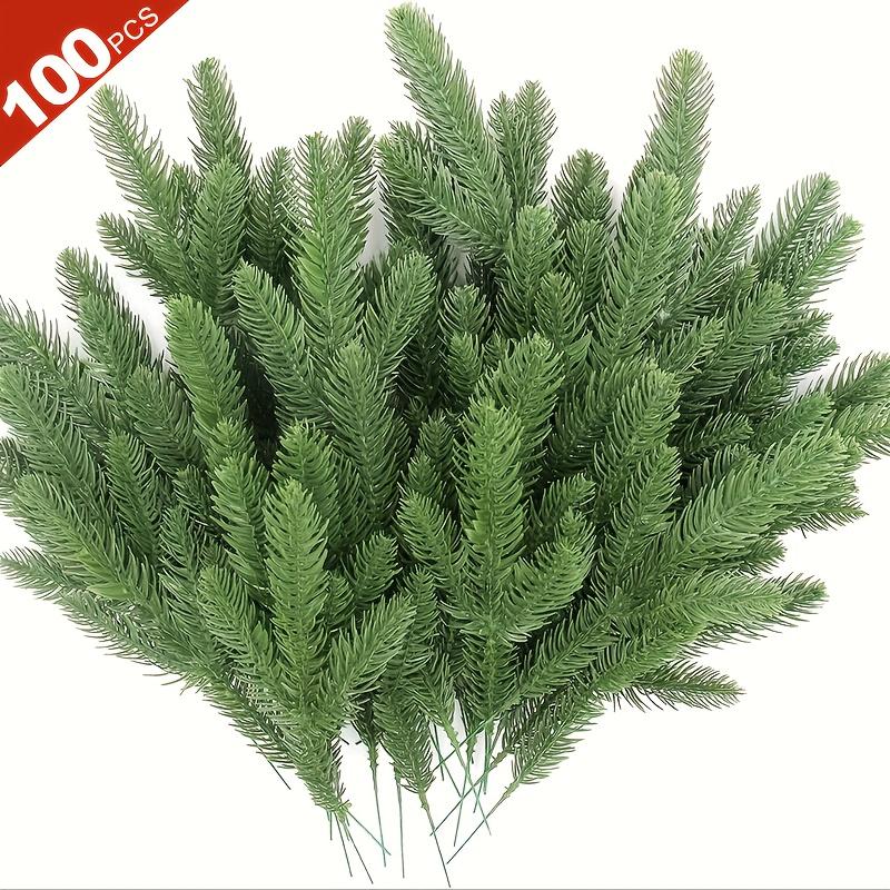 

100pcs 9.84-Inch Realistic Pine Branches - For Weddings, Bedrooms Christmas Tree Decorations, 3D, Artificial Christmas Branch