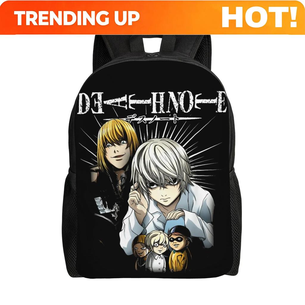 Custom Bag Death Note Near And Mello Backpack Camping Backpacks Girl Leisure High School Bags Design Durable Rucksack
