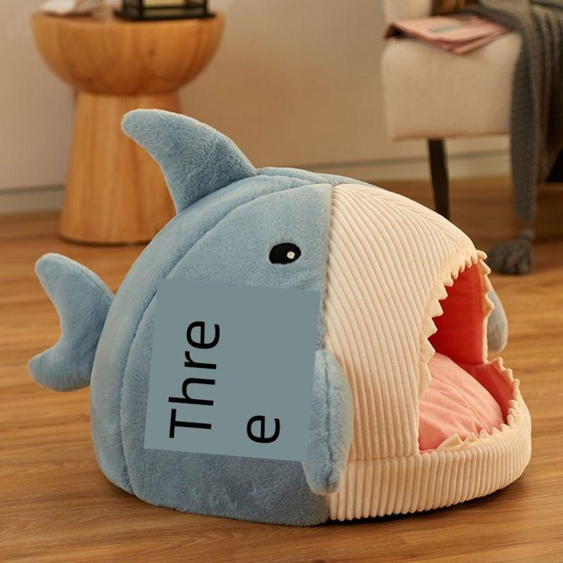 

Cat Nest Removable and Washable All Year Round Neutral Semi-Enclosed Cat Bed Kennel Small Size Dogs Pet Bed Pet Supplies Kitty Nest Size S-(within applicable 2.50kg) The Blue Shark