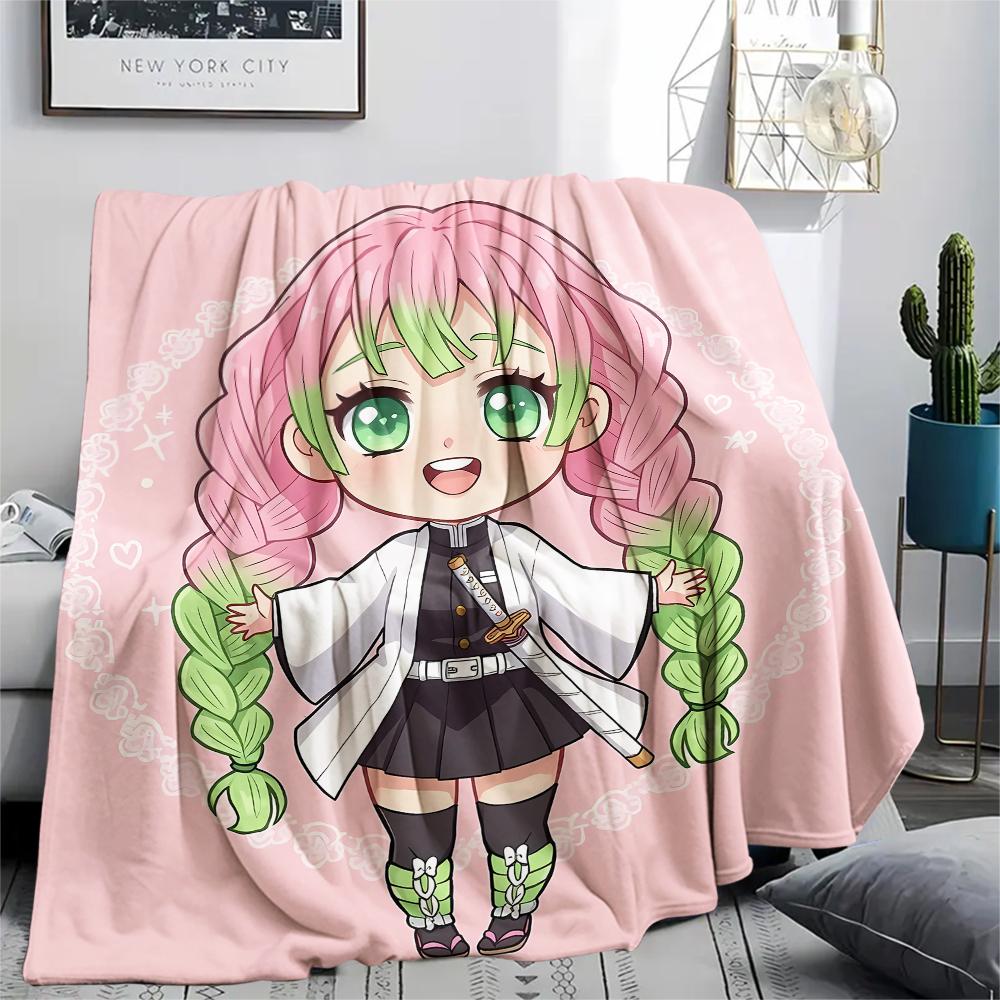 1PC Demon Slayer Print Flannel Blanket, High Quality All Seasons, Home Decor, Warmth and Comfort, Perfect for Christmas Gifts