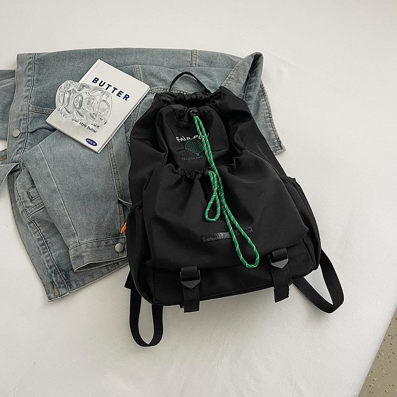 

Large capacity schoolbag women s bag ins2024 summer new versatile ins leisure bag backpack make-up bag going out чорний