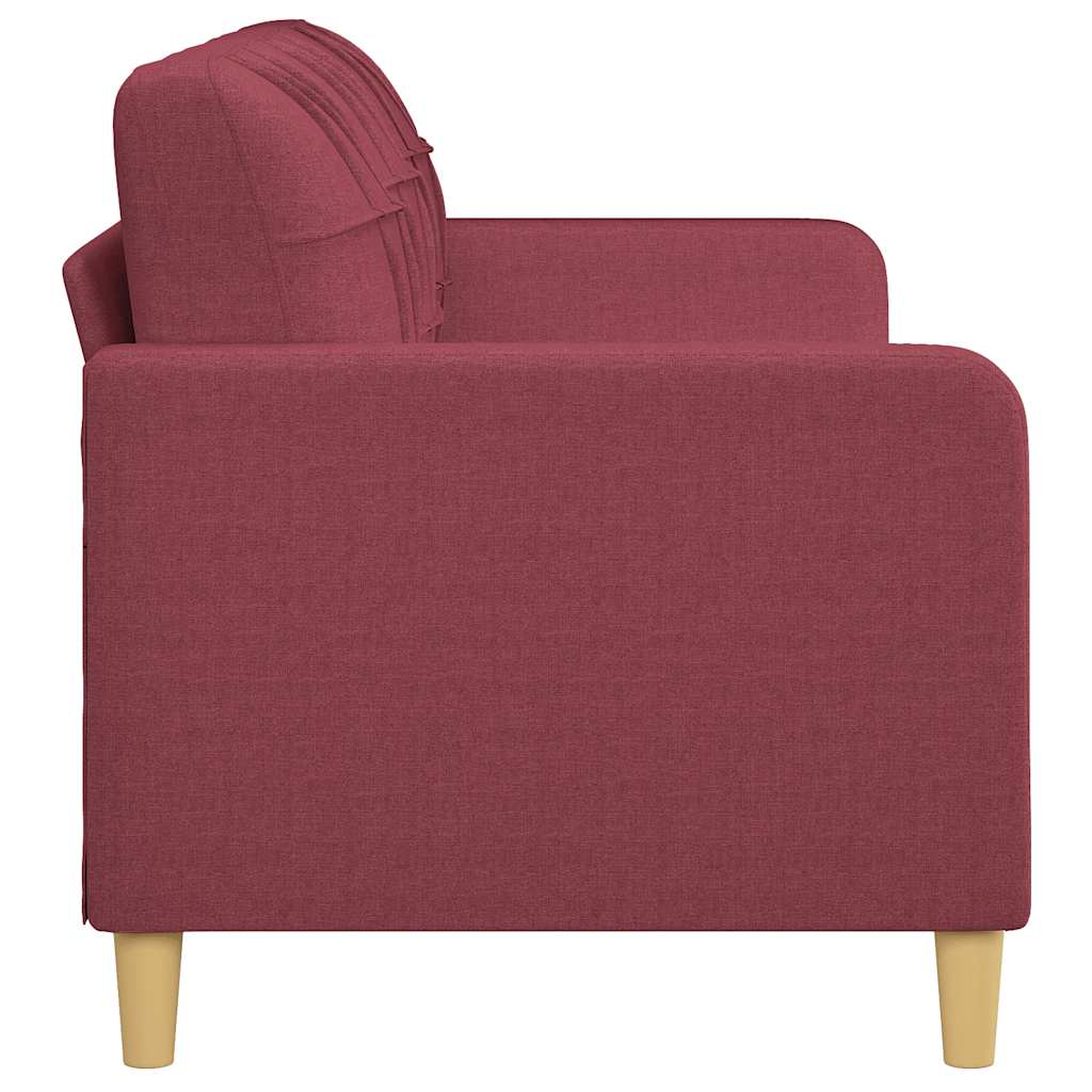 3 Seater Sofa Burgundy 180 cm Fabric