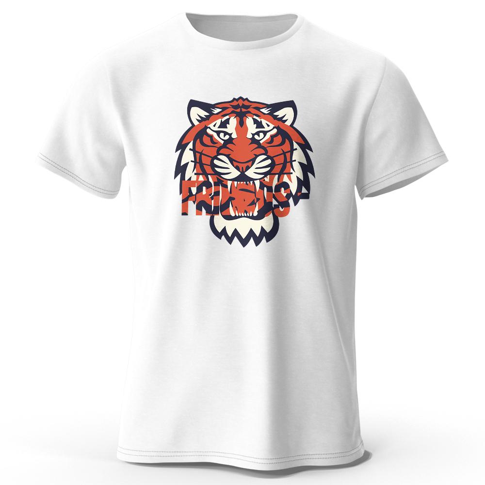 Pánské 100% bavlněné tričko s potiskem tygra Klasické tričko pro muže ženy Nadměrné letní topy trička