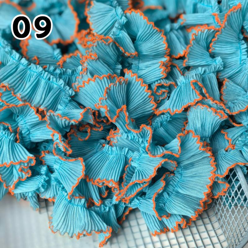 1M Lace Ribbon Sheer Chiffon Elastic Ruffle Ribbon Lace Trim for Dress Diy Apparel Sewing Fabric Wedding Party Accessories New