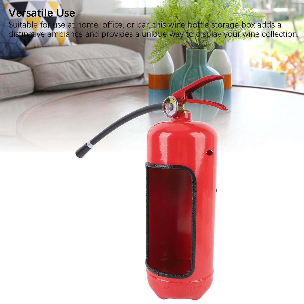 Fire Extinguisher Wine Bottle Holder Decorative Iron Tabletop Fire Extinguisher Wine Bottle Storage Holder Small Bar for Home