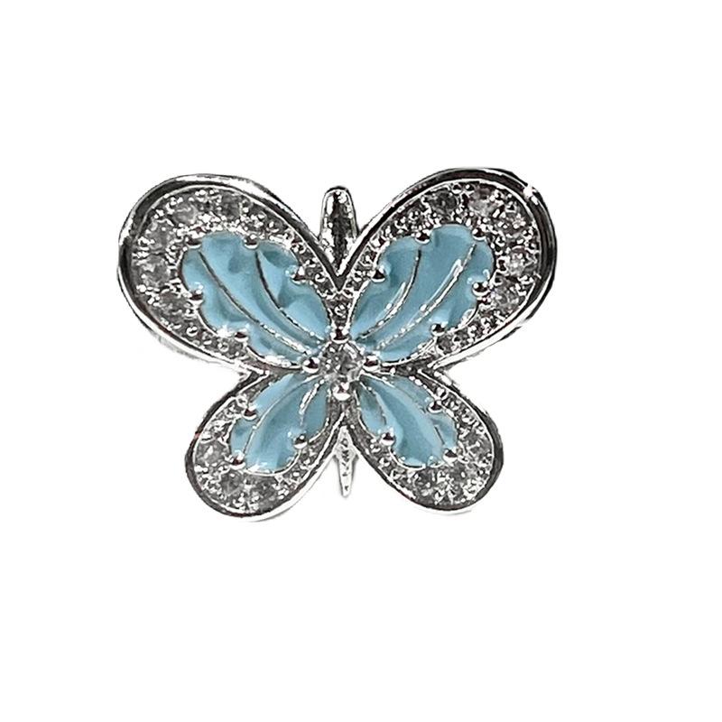 Line Butterfly Open Ring Light Luxury Niche Design High Sense Personality French Oil Drop Fashion Index Finger Ring Jewelry