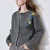 Sweater Cardigan Women's Spring and Autumn Flower-embroidered Knitted Cardigan Casual Loose Sweater Coat Top