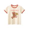 27Home Brand Children's Clothing 2026 Summer New Style Children's Cartoon Bear Pure Cotton Short-Sleeved T-Shirt Baby Girl Clothes