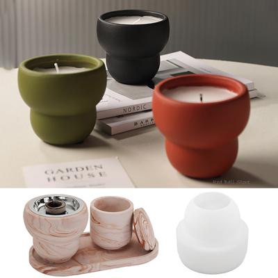 Bruciatore per Aromaterapia in Cemento Stampo in Silicone Fai da Te Cemento Gesso Porta Candela Stampo Resina Scatola Portaoggetti Colata Artigianato Tavolo Decorazione Casa