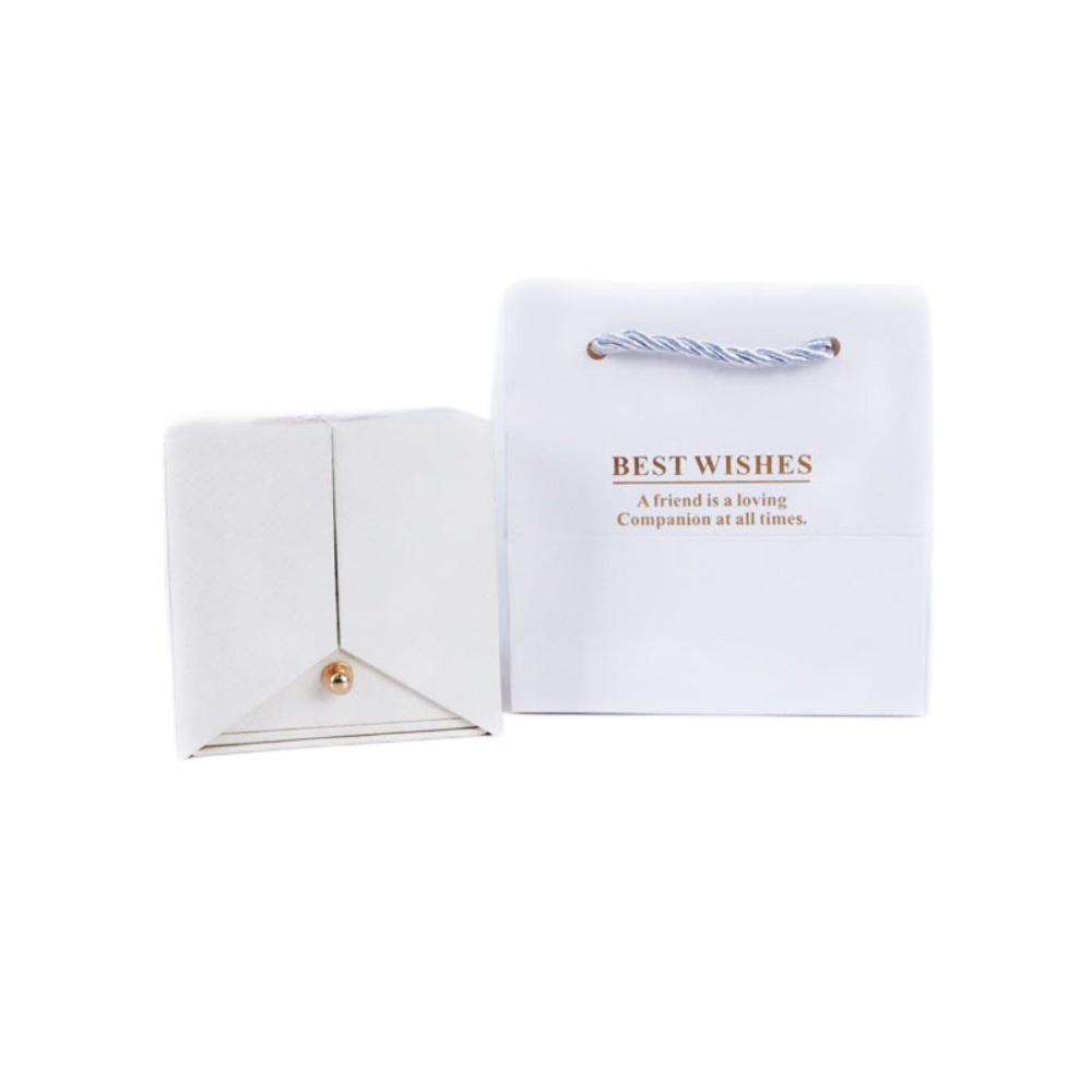 

Double Door Diamond Ring Box Automatic Pop-up Jewelry Box Jewelry Storage Box For Girl Wedding белый
