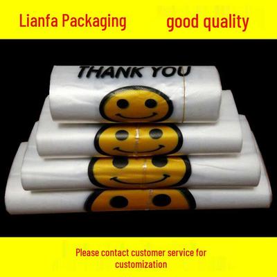 Bolsa de Compras de Plástico Transparente con Cara Sonriente para Alimentos y Bebidas