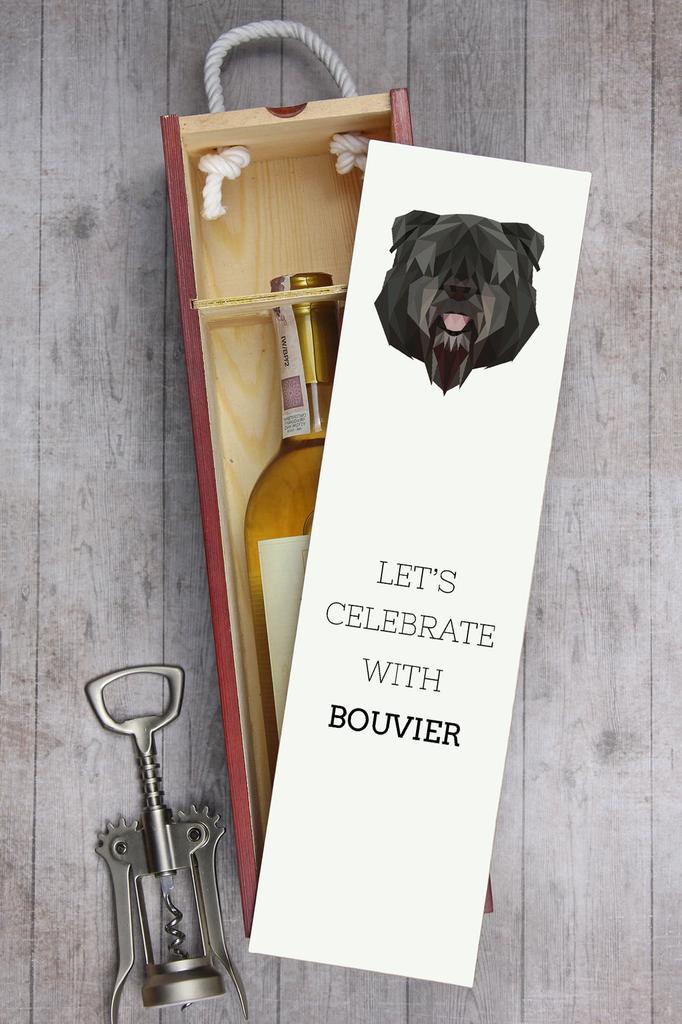 Bouvier Des Flandres - Geometryczne Pudełko Ze Zdjęciem I Napisem Na Wino Marki Art-Dog