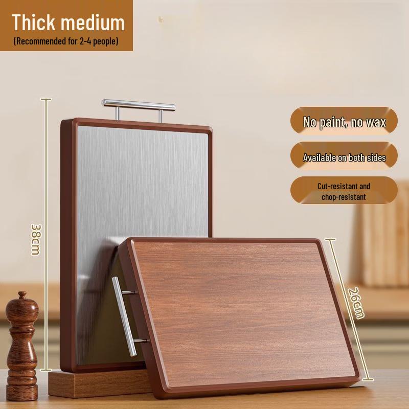 

Zhi Shi Wutan Wood & Stainless Steel Double-Sided Cutting Board