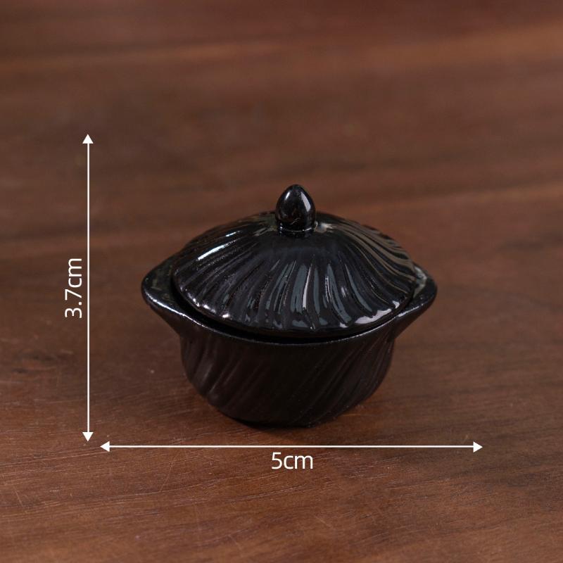 1 Stück Puppenhaus Küchendekoration DIY Zubehör Mini Tontopf Teller Lebensmittelmodell Puppenhaus Miniatur Küchenartikel