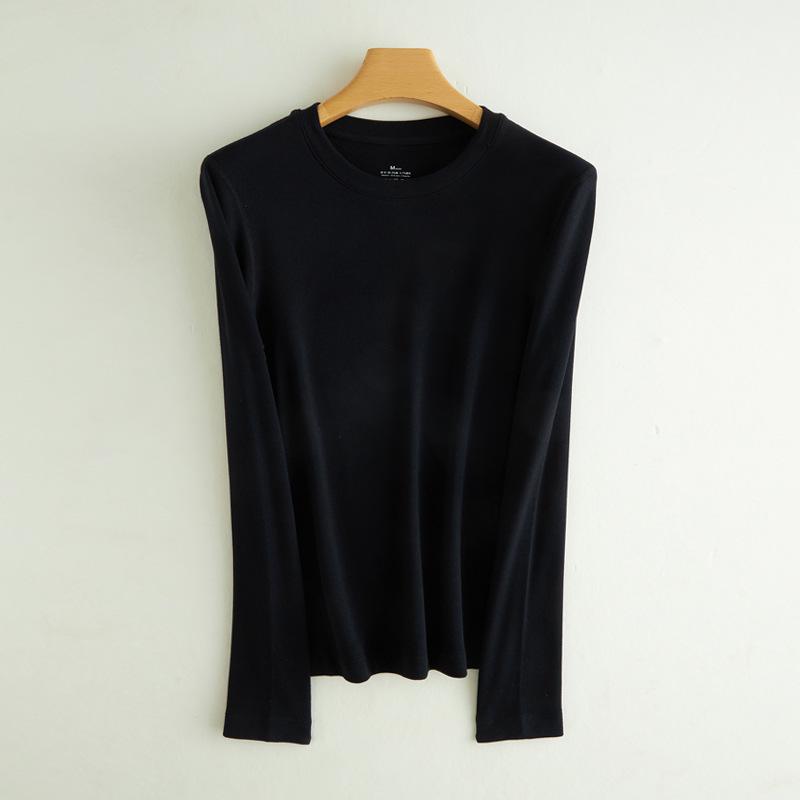 

Женский теплый топ из чесаного хлопка с широким воротником и длинными рукавами для осени и зимы XXXL (150-165 jin)