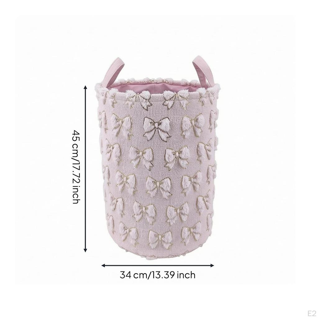 Laundry Hamper Gentle with Handles Textured Storage Basket