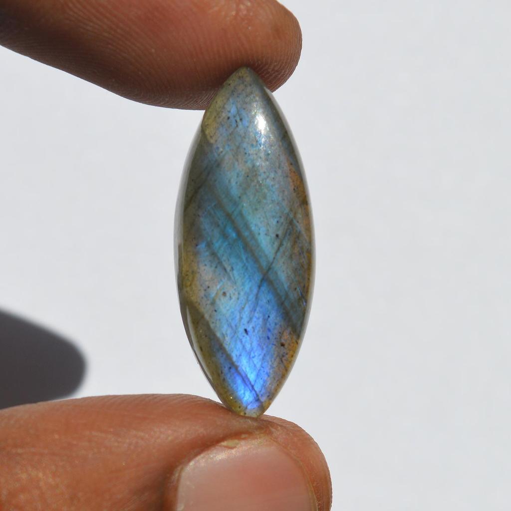 Natural Labradorite Gemstone Cabochon, 15 Carats Blue Fire Labradorite Cabochon, Marquise Shape, Craft Supply Jewelry Making