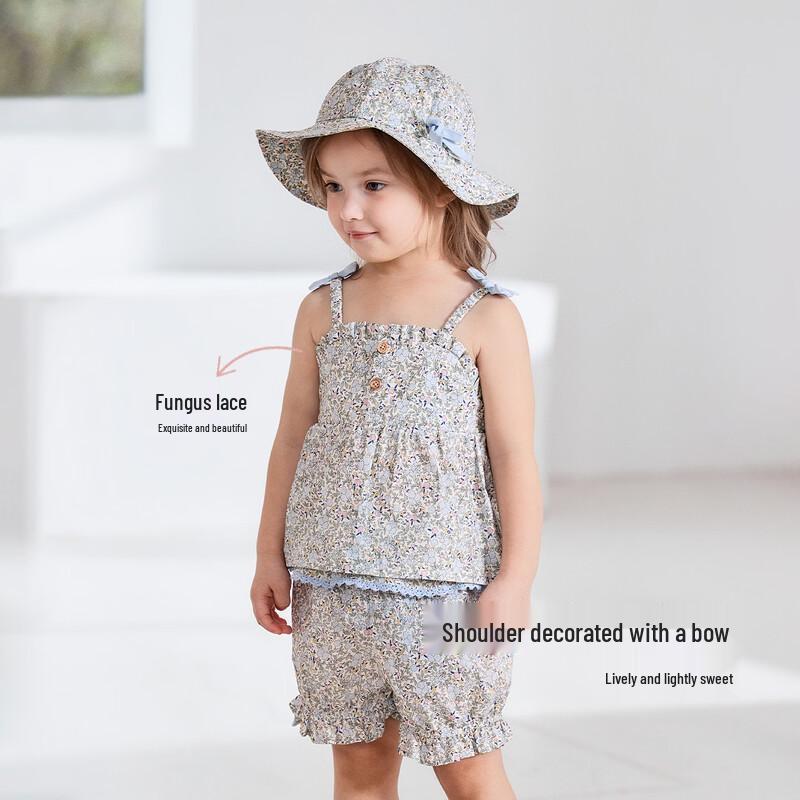 Babylove Girls' Floral Ruffle Camisole & Bloomer Set