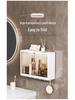 Wall-Mounted Punch-Free Bathroom Storage Rack with Dustproof Box for Washstand & Toilet