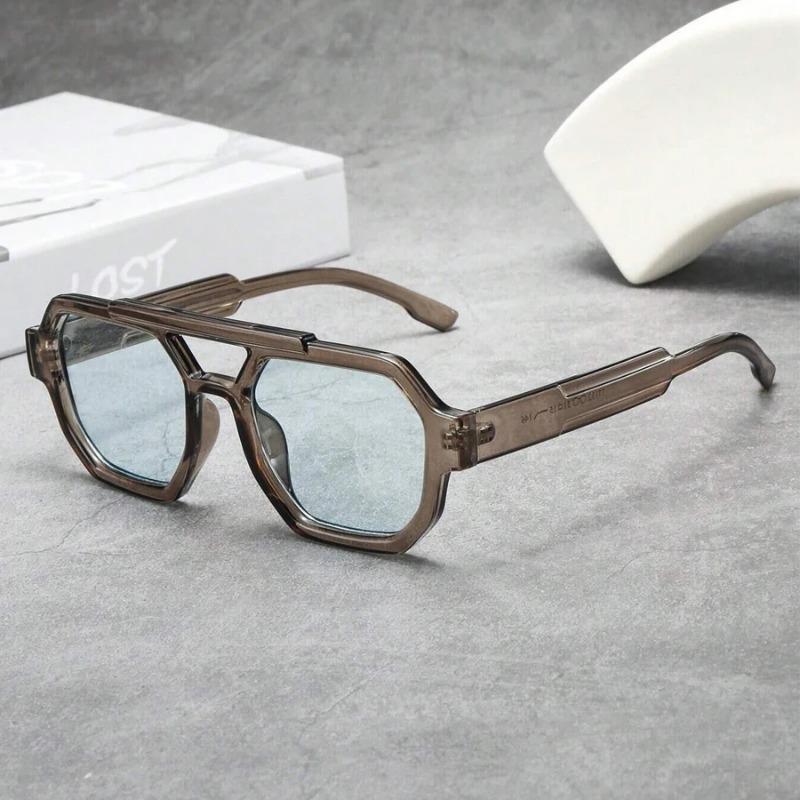 Vintage Double Bridges Polygon Sunglasses Women Men Luxury Designer Eyewear UV400 Protection Fashion Gafas De Sol
