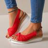 Women Fashion Sandals Open Toe Casual Wedge Platform Sandals Soft Sole Light Work Shoes Large Size Flat Comfortable Beach Shoes