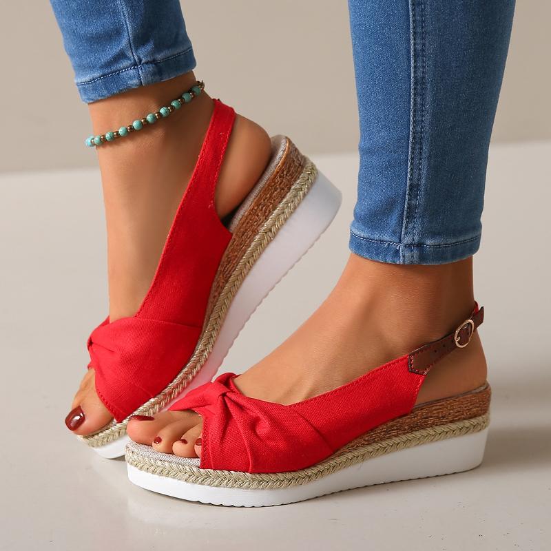 Women Fashion Sandals Open Toe Casual Wedge Platform Sandals Soft Sole Light Work Shoes Large Size Flat Comfortable Beach Shoes
