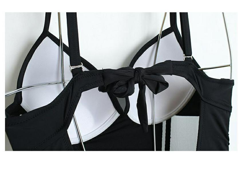 2021 Sexy Push-Up Durchsichtiger Patchwork Rückenfreier Badeanzug für Damen
