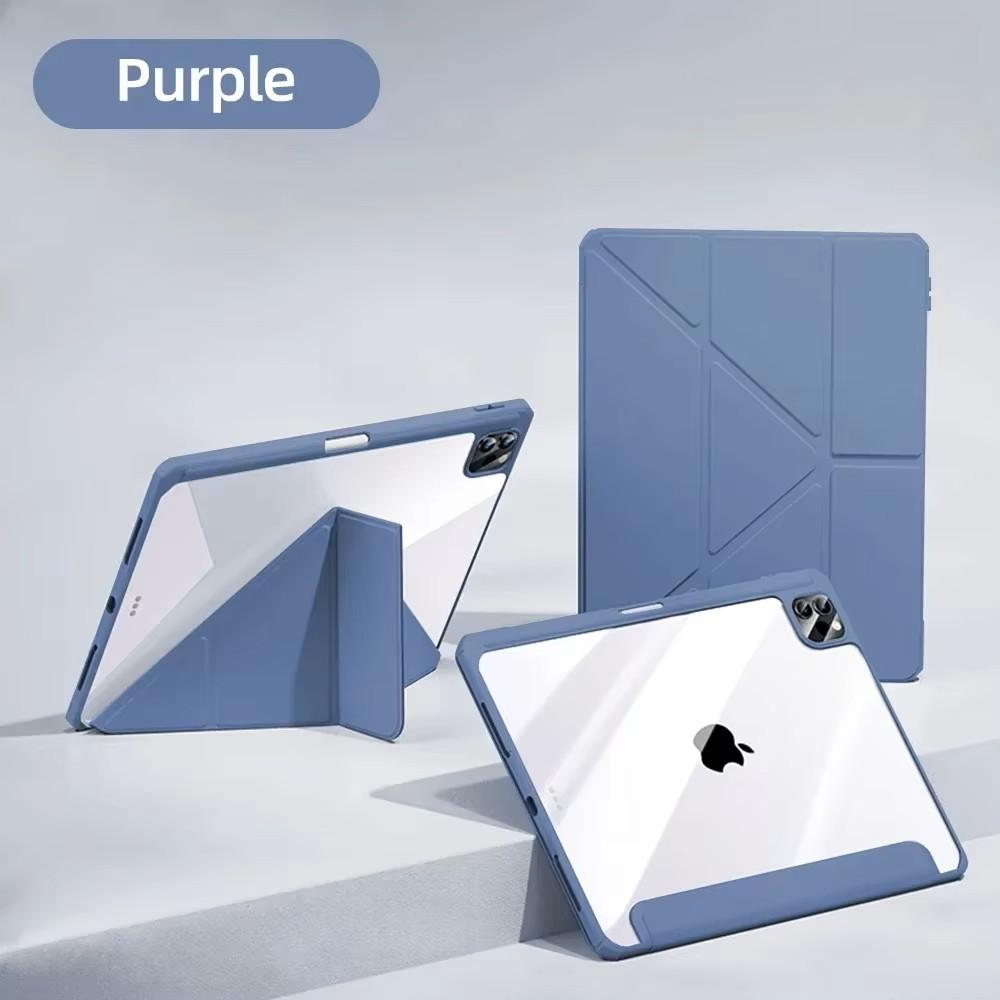 For iPad A19 12th 11th 10th Air 11/13 M2 M3 M4 Pro11/13 Air 4 5 Pro 11/12.9 10.2 7/8/9/10th Acrylic Clear Y-fold Stand Case