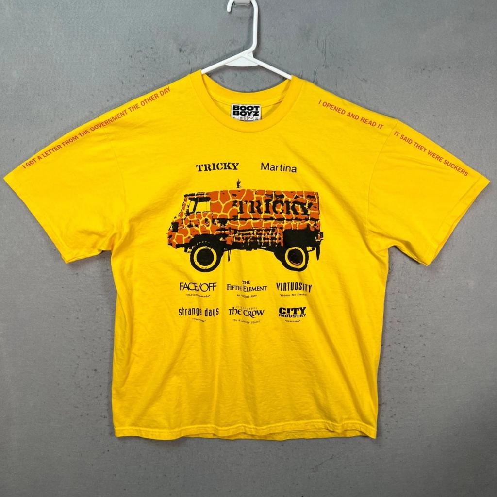 Boot Boyz Biz Tricky Martina Yellow Graphic T-Shirt Mens XL Cotton Crewneck
