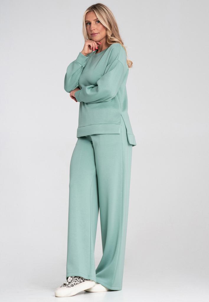 Elegant Women's Tracksuit - Set Hoodie and Trousers - Mint M1250 R. S