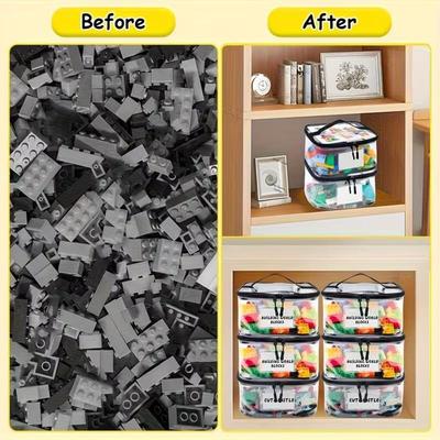 1/2PCSTransparent Mesh Zipper Toy Storage Bag-Large Capacity Puzzle and Block Organizer Ideal for Toy and Building Block Storage