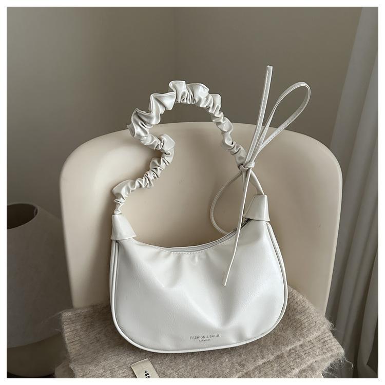 

Korean New Simple Drawstring Wrinkled Cloud Crossbody Bag Casual Sporty Nyl Shoulder Handle Bag Texture Simple Bags for Travel коричневий