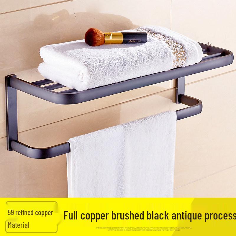 Antique European-Style Rose Gold Towel Rack for Bathroom Storage