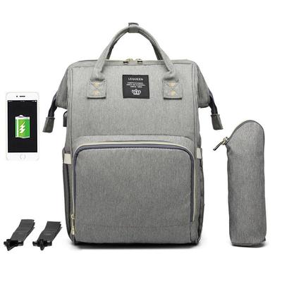 LEQUEEN Leichter Multifunktionaler USB-Lade-Windelrucksack für Mütter