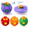 Stress Relief Fidget Toy 3D Printed Press Ball Toy Anxiety Spinner for Kids Adults Push And Spin Desk Home Office Classroom Focus Aid