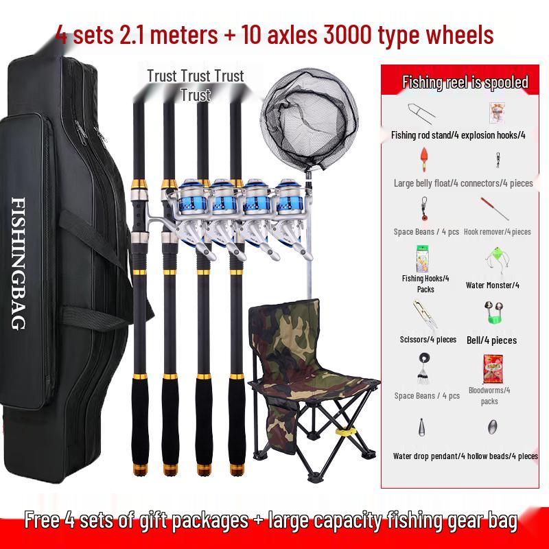 Meeresruten-Kombination: Kaufe eins, erhalte drei Angelruten & Ausrüstung für weite Würfe