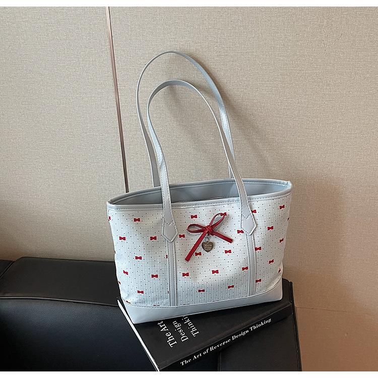 

Large-capacity bag women s summer versatile new casual shoulder bag popular texture commuter tote bag синій