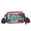 Personalized Graffiti Camera Bag Women's 2025 New Korean Version Fashion Trend Ins Wide Shoulder Strap Crossbody Small Square Bag Pu