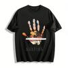Summer Beach Palm Print Surfing Casual Short Sleeve T-Shirt Pure Cotton T-shirt